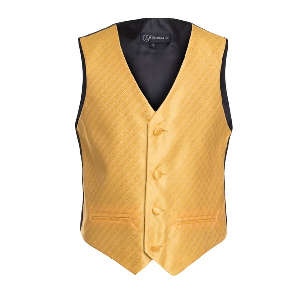 Ferrecci Boys 300 Series Vest Set Gold - FHYINC best men's suits, tuxedos, formal men's wear wholesale