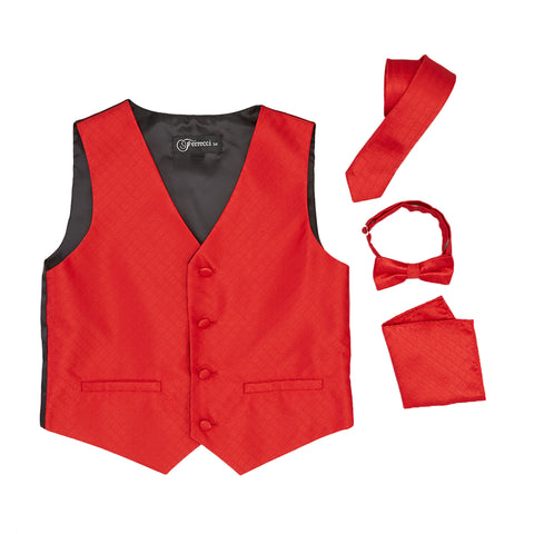 Premium Boys Red Diamond Vest 300 Set