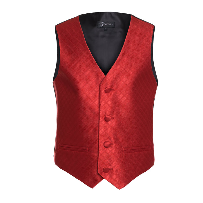 Ferrecci Boys 300 Series Vest Set Red - FHYINC best men's suits, tuxedos, formal men's wear wholesale