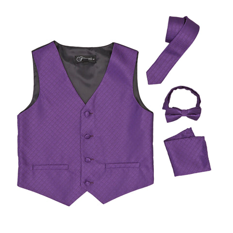 Premium Boys Purple Diamond Vest 300 Set