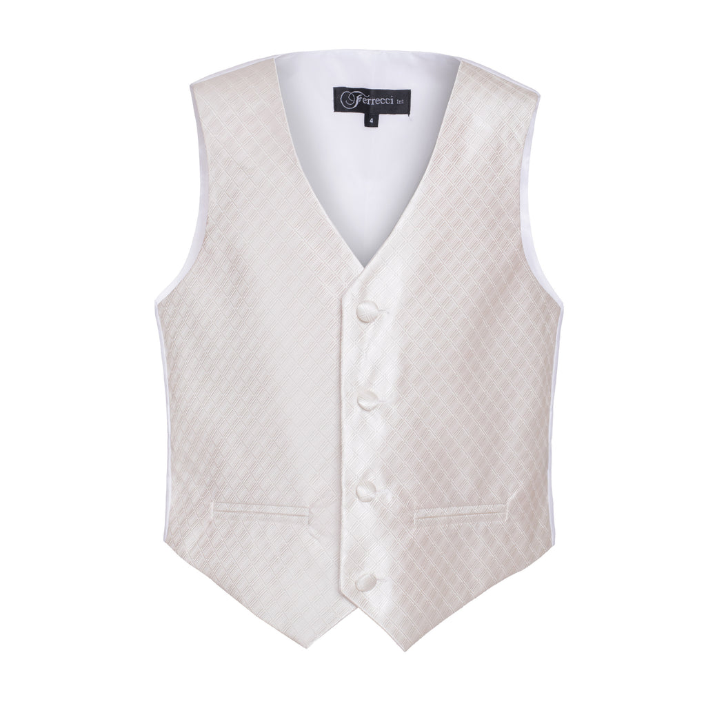 Ferrecci Boys 300 Series Vest Set Off White - FHYINC best men