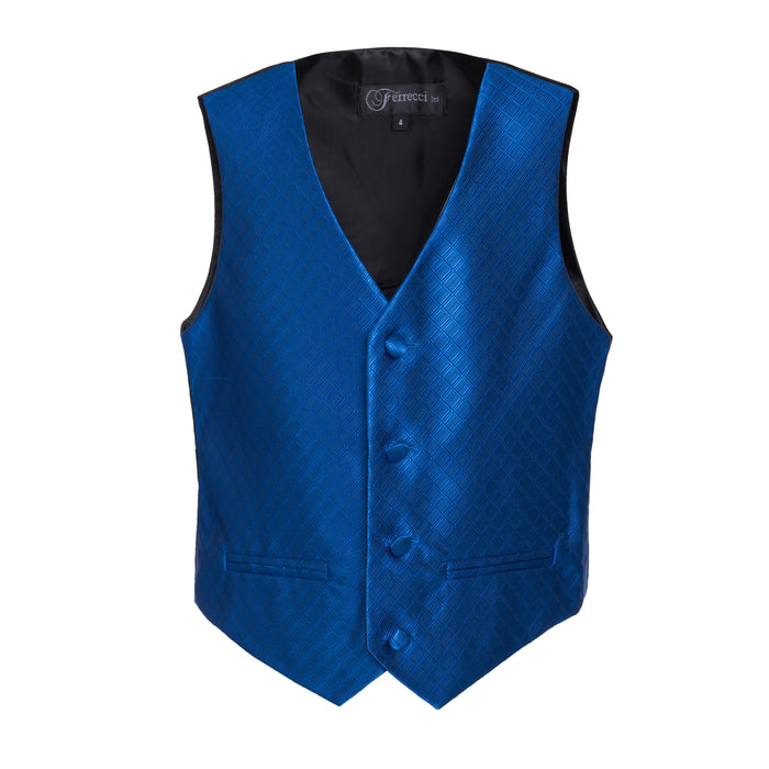 Ferrecci Boys 300 Series Vest Set Royal Blue - FHYINC best men's suits, tuxedos, formal men's wear wholesale