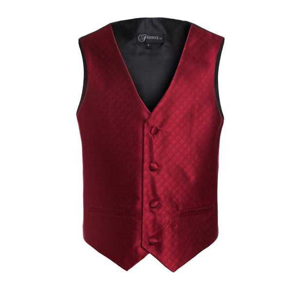 Ferrecci Boys 300 Series Vest Set Wine - FHYINC best men's suits, tuxedos, formal men's wear wholesale