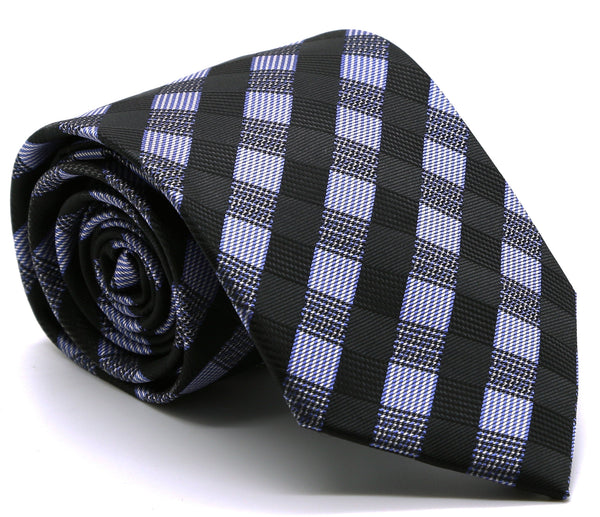 Mens Dads Classic Navy Stripe Pattern Business Casual Necktie & Hanky Set L-6 - FHYINC best men's suits, tuxedos, formal men's wear wholesale