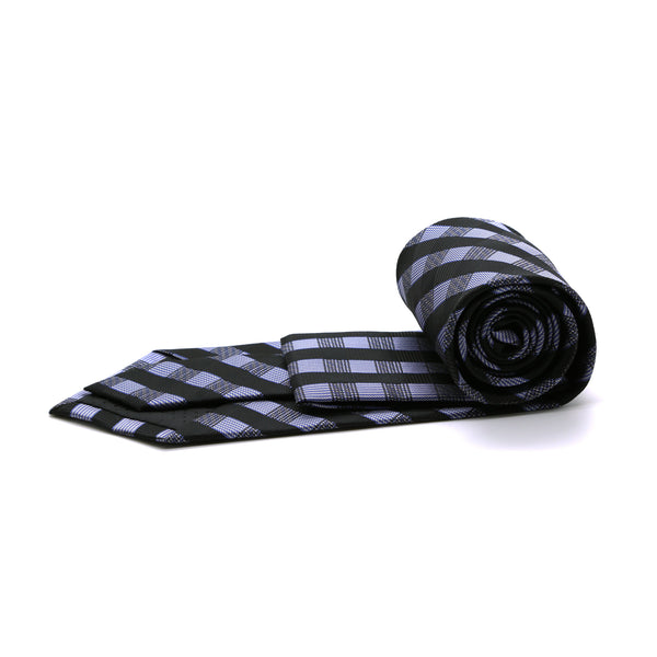 Mens Dads Classic Navy Stripe Pattern Business Casual Necktie & Hanky Set L-6 - FHYINC best men's suits, tuxedos, formal men's wear wholesale
