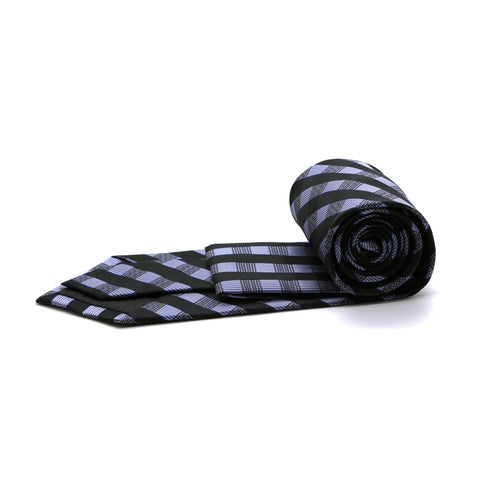 Mens Dads Classic Navy Stripe Pattern Business Casual Necktie & Hanky Set L-6