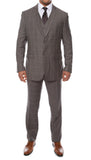 Lazio Charcoal 3pc Vested Slim Fit Plaid Suit - FHYINC best men's suits, tuxedos, formal men's wear wholesale
