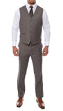 Lazio Charcoal 3pc Vested Slim Fit Plaid Suit - FHYINC best men's suits, tuxedos, formal men's wear wholesale