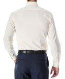Leo Mens Off White Slim Fit Cotton Dress Shirt - FHYINC best men's suits, tuxedos, formal men's wear wholesale