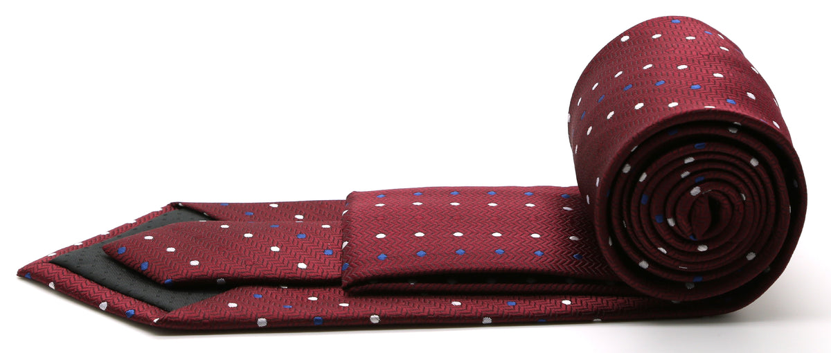 Mens Dads Classic Red Geometric Pattern Business Casual Necktie & Hanky Set LO-5 - FHYINC best men's suits, tuxedos, formal men's wear wholesale