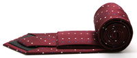 Mens Dads Classic Red Geometric Pattern Business Casual Necktie & Hanky Set LO-5 - FHYINC best men's suits, tuxedos, formal men's wear wholesale