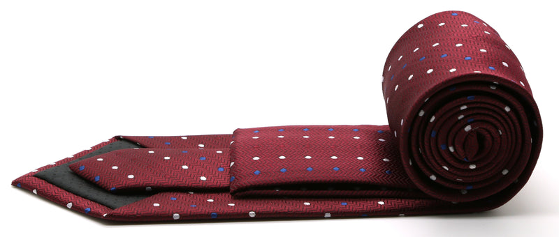 Mens Dads Classic Red Geometric Pattern Business Casual Necktie & Hanky Set LO-5 - FHYINC best men's suits, tuxedos, formal men's wear wholesale