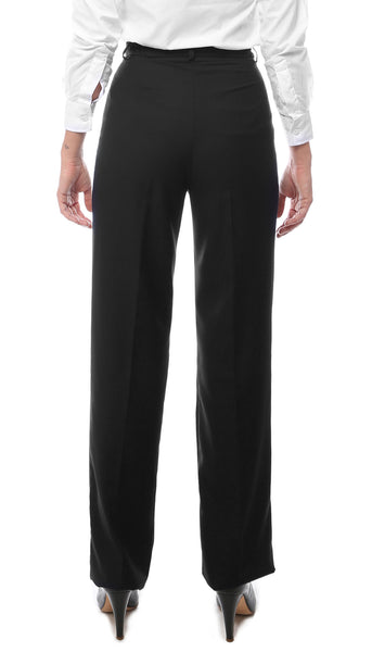 Womens A201 Black Elastic Waistband Dress Pants - FHYINC best men's suits, tuxedos, formal men's wear wholesale