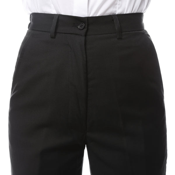 Womens A201 Black Elastic Waistband Dress Pants - FHYINC best men's suits, tuxedos, formal men's wear wholesale