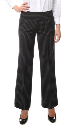 Womens 2789 Black Pinstripe Dress Pants