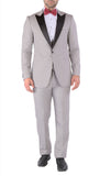 Luna 3pc Slim Fit Grey Peak Lapel Tuxedo - FHYINC best men's suits, tuxedos, formal men's wear wholesale