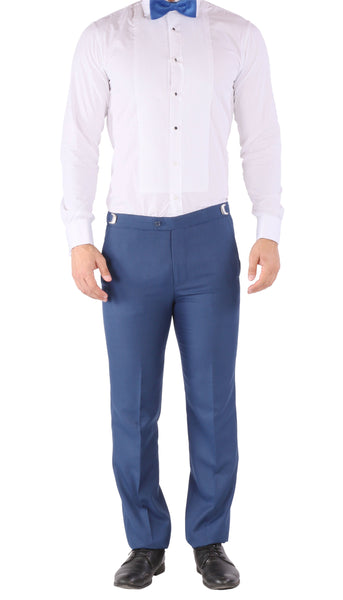 Luna 3pc Slim Fit Indigo Blue Peak Lapel Tuxedo - FHYINC best men's suits, tuxedos, formal men's wear wholesale