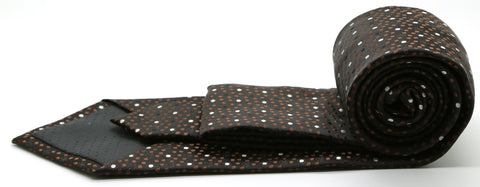 Mens Dads Classic Brown Dot Pattern Business Casual Necktie & Hanky Set M-2