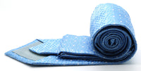 Mens Dads Classic Blue Dot Pattern Business Casual Necktie & Hanky Set M-5 - FHYINC best men's suits, tuxedos, formal men's wear wholesale