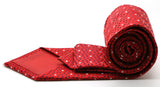 Mens Dads Classic Red Dot Pattern Business Casual Necktie & Hanky Set M-9 - FHYINC best men's suits, tuxedos, formal men's wear wholesale
