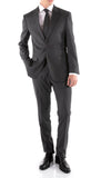 Mason Charcoal Men's Premium 2pc Premium Wool Slim Fit Suit - FHYINC best men's suits, tuxedos, formal men's wear wholesale