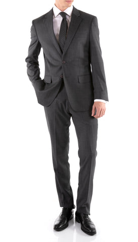 Mason Black Men's Premium 2pc Premium Wool Slim Fit Suit