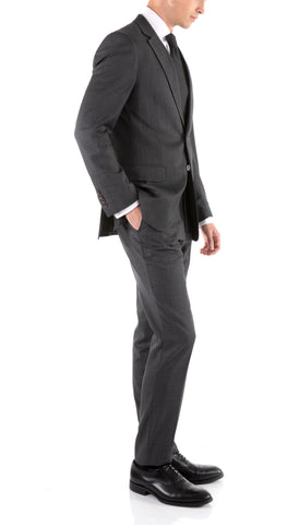 Mason Charcoal Men's Premium 2pc Premium Wool Slim Fit Suit