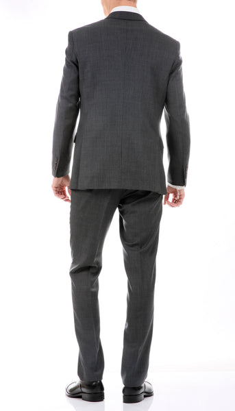 Mason Heather Grey Men's Premium 2pc Premium Wool Slim Fit Suit - FHYINC best men's suits, tuxedos, formal men's wear wholesale
