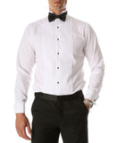 Ferrecci Men's Max White Regular Fit Wing Tip Collar Pleated Tuxedo Shirt - FHYINC best men's suits, tuxedos, formal men's wear wholesale