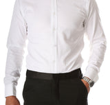 Ferrecci Men's Max White Slim Fit Wing Tip Collar Pleated Tuxedo Shirt - FHYINC best men's suits, tuxedos, formal men's wear wholesale