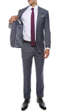 Milano Mens Grey Slim Fit Peak Lapel 2pc Suit - FHYINC best men's suits, tuxedos, formal men's wear wholesale