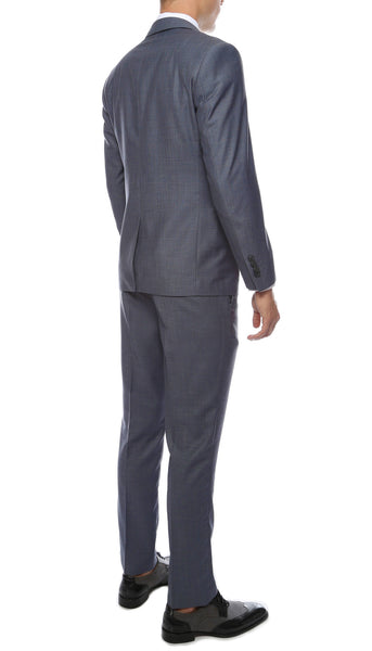 Milano Mens Grey Slim Fit Peak Lapel 2pc Suit - FHYINC best men's suits, tuxedos, formal men's wear wholesale