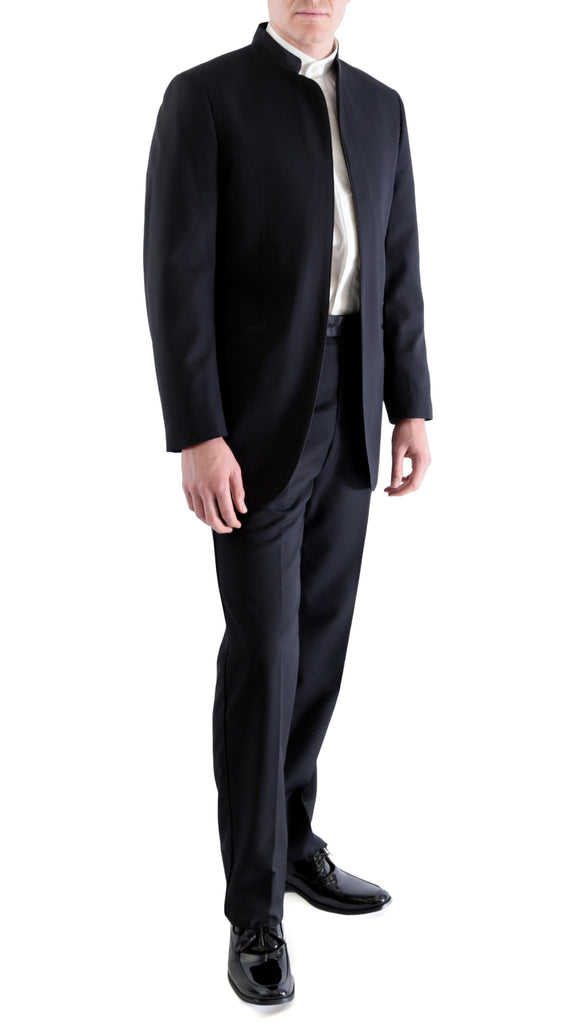 Ferrecci MIRAGE Mandarin Collar 2pc Tuxedo - Black - FHYINC best men