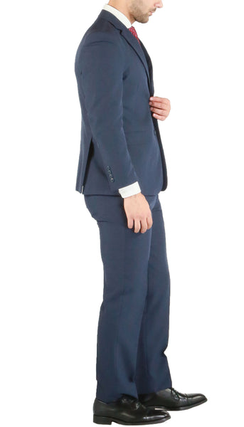 PL1969 Mens Navy Slim Fit 2pc Suit - FHYINC best men's suits, tuxedos, formal men's wear wholesale