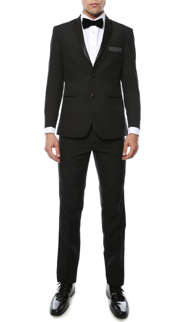 Paul Lorenzo MMTUX Black Slim Fit 2pc Tuxedo - FHYINC best men