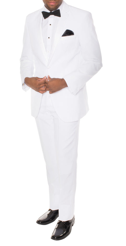 Paul Lorenzo MMTUX White Regular Fit 2pc Tuxedo - FHYINC best men