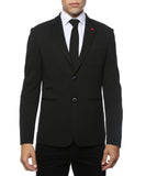 Modena Royal Black Knit Slim Fit Blazer - FHYINC best men's suits, tuxedos, formal men's wear wholesale