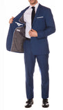 Morgan Slim Fit Blue Plaid 2pc Suit - FHYINC best men's suits, tuxedos, formal men's wear wholesale