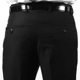 Premium Mens MP101 Black Regular Fit Dress Pants - FHYINC