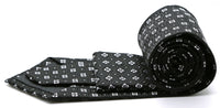 Mens Dads Classic Black Geometric Pattern Business Casual Necktie & Hanky Set N-4 - FHYINC best men's suits, tuxedos, formal men's wear wholesale