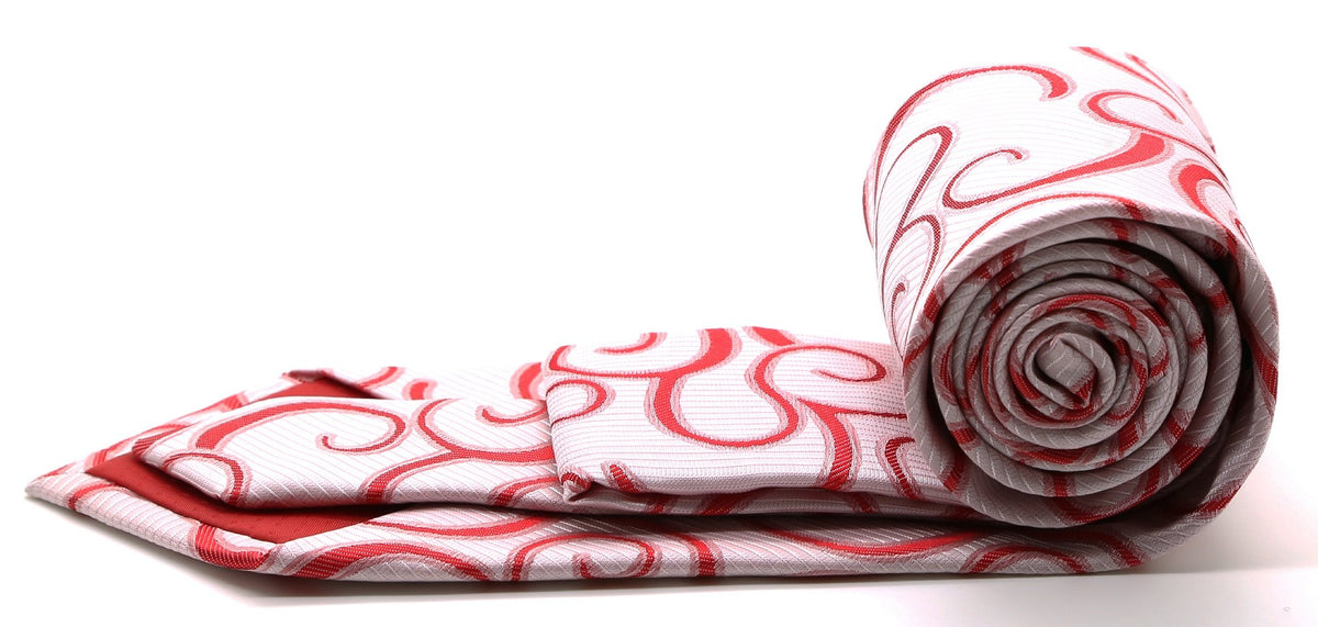 Mens Dads Classic Red Paisley Pattern Business Casual Necktie & Hanky Set O-4 - FHYINC best men's suits, tuxedos, formal men's wear wholesale