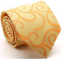 Mens Dads Classic Yellow Paisley Pattern Business Casual Necktie & Hanky Set O-9 - FHYINC best men's suits, tuxedos, formal men's wear wholesale