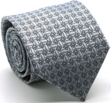 Mens Dads Classic Blue Geometric Circle Pattern Business Casual Necktie & Hanky Set OO-2 - FHYINC best men's suits, tuxedos, formal men's wear wholesale