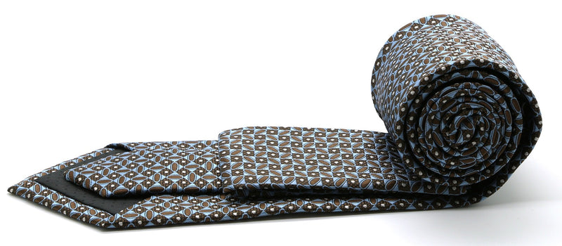 Mens Dads Classic Brown Geometric Circle Pattern Business Casual Necktie & Hanky Set OO-4 - FHYINC best men's suits, tuxedos, formal men's wear wholesale