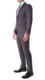 Oslo Charcoal Slim Fit Notch Lapel 2 Piece Suit - FHYINC best men's suits, tuxedos, formal men's wear wholesale