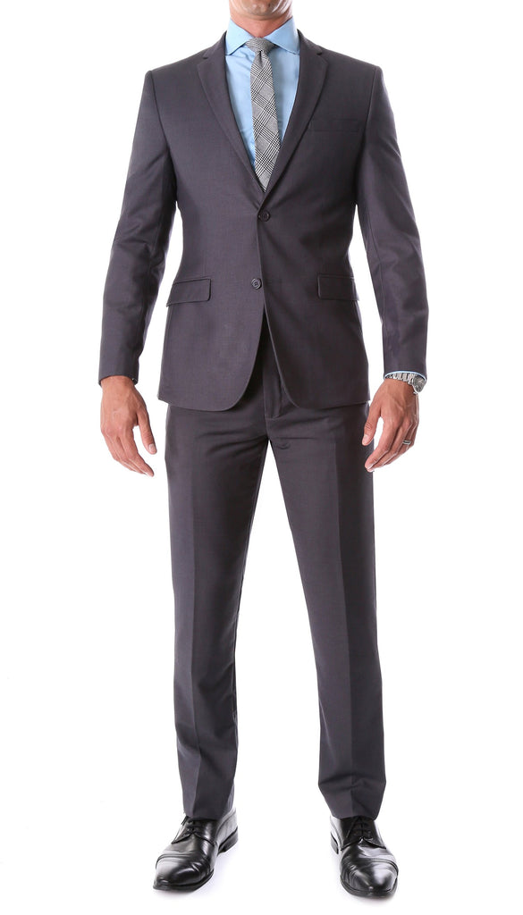 Oslo Charcoal Slim Fit Notch Lapel 2 Piece Suit - FHYINC best men