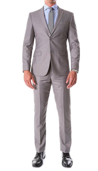 Oslo Grey Slim Fit Notch Lapel 2 Piece Suit - FHYINC best men's suits, tuxedos, formal men's wear wholesale