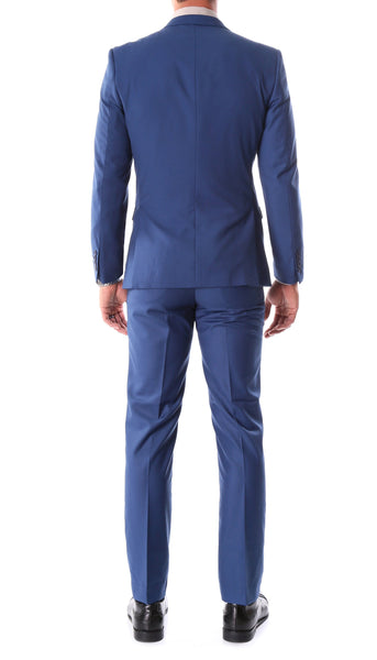 Oslo Indigo Slim Fit Notch Lapel 2 Piece Suit - FHYINC best men's suits, tuxedos, formal men's wear wholesale