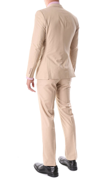 Oslo Tan Slim Fit Notch Lapel 2 Piece Suit - FHYINC best men's suits, tuxedos, formal men's wear wholesale