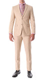 Oslo Tan Slim Fit Notch Lapel 2 Piece Suit - FHYINC best men's suits, tuxedos, formal men's wear wholesale